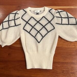 7 for all Mankind Puff Diamond Sweater In Cream XS